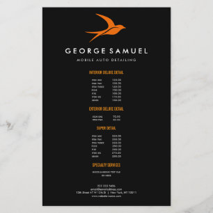 Flyer Detalhamento Automático Logotipo de pássaro voad