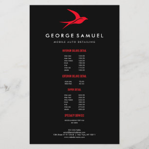 Flyer Detalhamento Automático Logotipo de pássaro voad