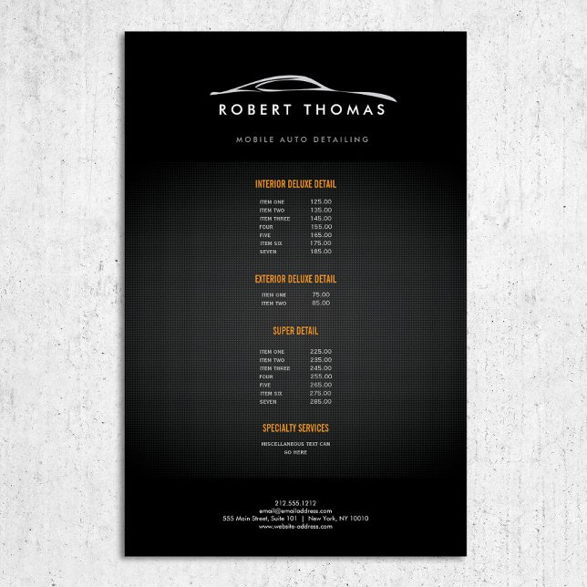 FLYER DETALHES AUTOMÁTICOS PRETOS, REPARO AUTOMÁTICO (Criador carregado)