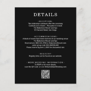 Flyer Detalhes de Casamento com Código QR Orçamento Pret