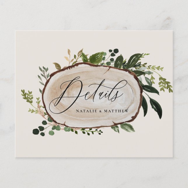 Flyer detalhes do casamento da fatia de madeira russa (Frente)