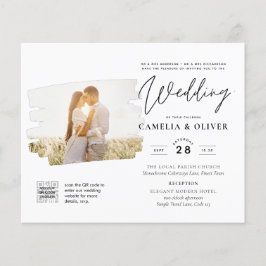 Flyer Detalhes do Convite de casamento RSVP de CÓDIGO QR