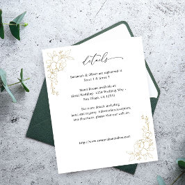 Flyer Detalhes do Floral Vinculado Dourado do Orçamento