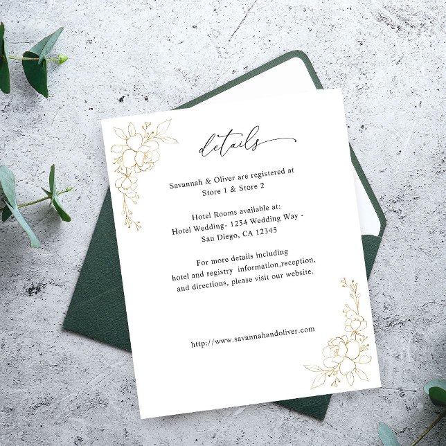 Flyer Detalhes do Floral Vinculado Dourado do Orçamento (Criador carregado)