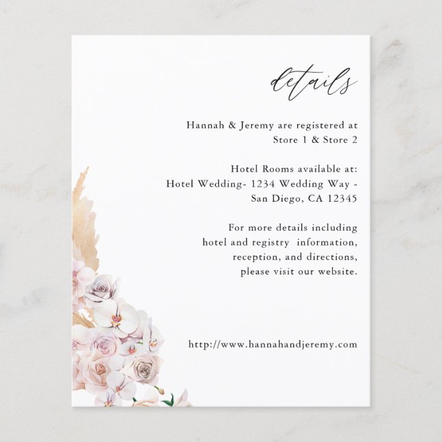 Flyer Detalhes Florais Tropicais Boho de Orçamento (Frente)