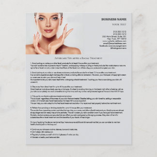 Flyer Dicas após tratamento após tratamento facial 4,5"x
