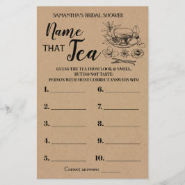Flyer Diga a Tea Rustic Game Card
