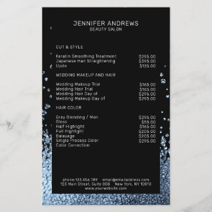 Flyer Diminuição Moderna da Glitter Eisblau Schwarz