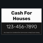 Flyer Dinheiro para Casas Branco Preto Número de Telefon<br><div class="desc">Um panfleto de promocional facilita a divulgação de seus negócios. Você pode editar o texto para mostrar um nome comercial, um número de telefone e uma mensagem personalizada. Todo o texto pode ser editado ou excluído. A metade superior é branca com texto preto. A parte inferior é preta com texto...</div>