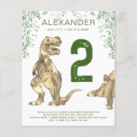 Flyer Dinosaur 2nd Birthday Party jungle budget<br><div class="desc">This Roaring T-Rex and cute stegosaurus invite Dino fans to a 2nd birthday party for that little T. Rex that’s turning 2. Personalize this Tyrannosaurus and stegosaurus Jurassic jungle invitation by adding the name of the birthday boy or girl, the number of the birthday and the party details and you...</div>