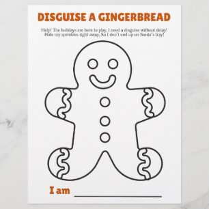 Flyer Disfarce um Modelo de Biscoito de Natal e Instruçõ