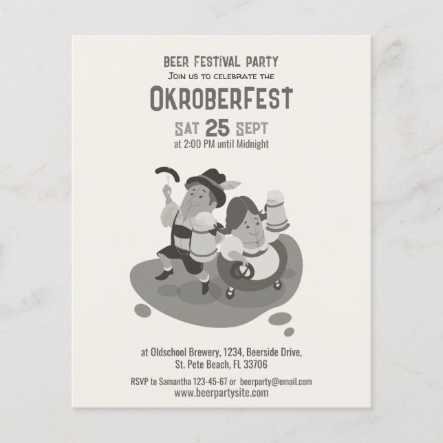 Flyer divertido Músico bávaro convida para Oktoberfest (Frente)
