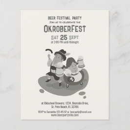 Flyer divertido Músico bávaro convida para Oktoberfest