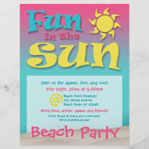 Flyer Divertimento no Sun - insectos do partido da praia