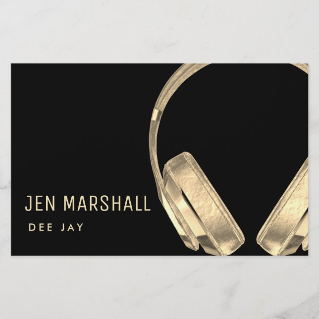 Flyer DJ faux gold effect music (Frente)