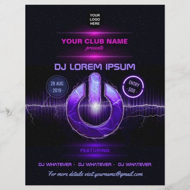 Flyer DJ Music e Dance Gig adicionar fotos e convidar lo (Frente)