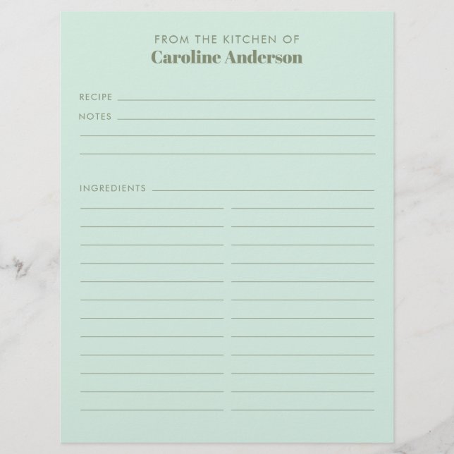 Flyer Do Nome Personalizado Da Receita Da Casa Da Moeda  (Frente)