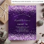 Flyer Doce 16 convite para o orçamento cor-de-rosa com b<br><div class="desc">Por favor, note que este convite está no papel de folheto e é muito fino. Os envelopes não estão incluídos. Para convites mais espessos (mesmo design) visite nossa loja. Um convite moderno, na moda e glamouroso para uma doce festa de aniversário 16, 16. Um fundo roxo profundo, colorido, com poeira...</div>