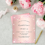 Flyer Doce 16 rosa - convite orçamental para brilho cor-<br><div class="desc">Por favor, note que este convite está no papel de folheto e é muito fino. Os envelopes não estão incluídos. Para convites mais espessos (mesmo design) visite nossa loja. Um convite moderno, na moda e glamouroso para uma Quinceañera, festa de aniversário 15. Um fundo metálico rosa dourado falso com brilho...</div>