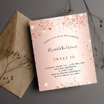Flyer Doce 16 rosa de convite orçamental<br><div class="desc">Por favor, note que este convite está no papel de folheto e é muito fino. Os envelopes não estão incluídos. Para convites mais espessos (mesmo design) visite nossa loja. Um convite moderno, na moda e glamouroso para uma doce festa de aniversário 16, 16. Um fundo rosa dourado com faíscas falsas....</div>