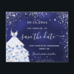 Flyer Doce orçamento de vestimenta azul de marinho 16 gu<br><div class="desc">Observe que esta opção Save the date (Salvar a data) está no papel do folheto e muito fina. Os envelopes não estão incluídos. Para salvar o cartão Data (mesmo design) mais espesso, visite nossa loja. Uma moça e moda Salvem a data para uma doce festa de aniversário 16, 16. Um...</div>