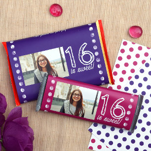 Flyer Doce Roxo 16 Abraçador de Bar de Aniversário Perso