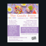 Flyer Doces Coloridos, Anúncio de Fornecimentos de Confe<br><div class="desc">Doces Coloridos,  Fornecimentos De Confeitaria Folhetos Publicitários Pela Loja De Cartão de visita.</div>