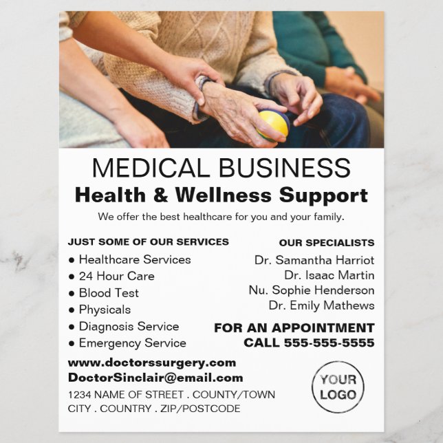 Flyer Doente e enfermeiro, profissional geral, enfermeir (Frente)