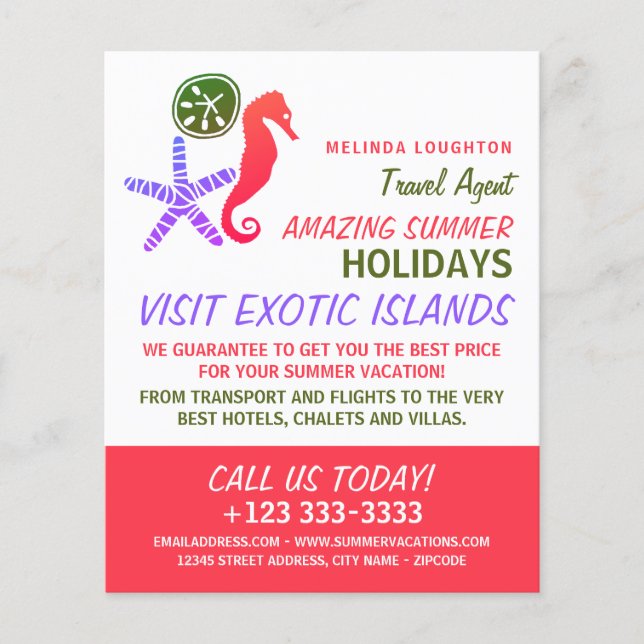 Flyer Dólar de areia, Frigorífico, cavalo de mar, agente (Frente)