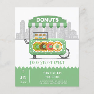 Flyer Donuts da rua de comida