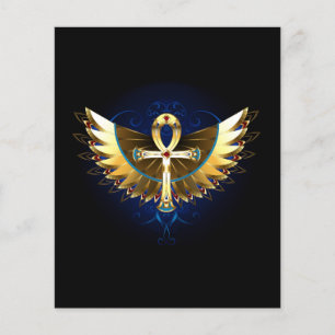 Flyer Dourada Ankh com Asas