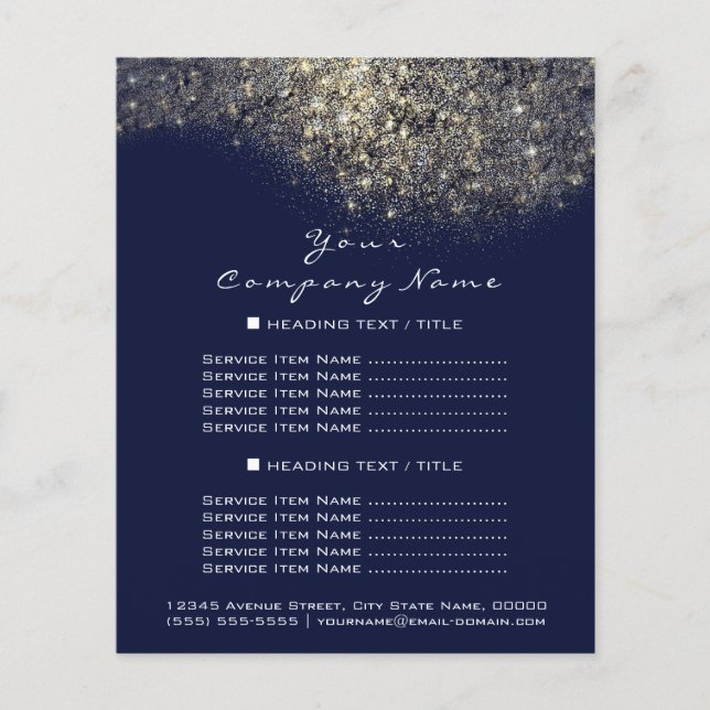 Flyer Dourada Glitter Confetti Blue Marinho Maroon Confe (Frente)