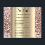 Flyer Dourada Makeup Beauty Salon Rosa Hair Unhas<br><div class="desc">coleção florenceK de salões de beleza de luxo</div>
