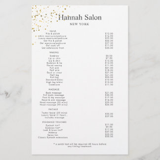 Flyer Dourado brilho Salão de Beleza da Glitter