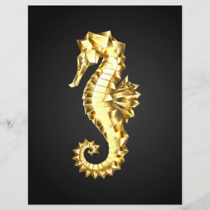 Flyer Dourado Cavalo de Mar Poligonal