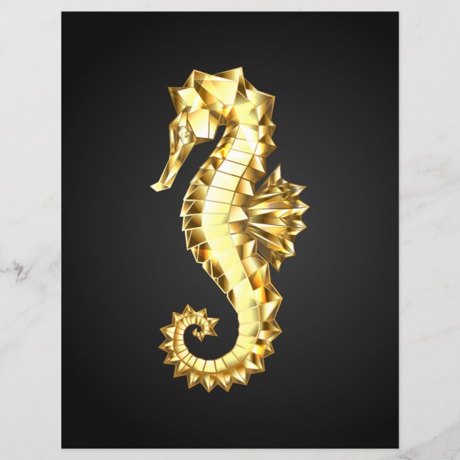 Flyer Dourado Cavalo de Mar Poligonal (Frente)