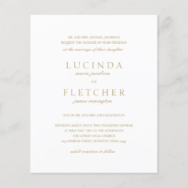 Flyer Dourado Código de QR Orçamento de Casamento Convit