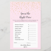 Dourado Confetti Rosa Chá Adivinha O Preço Certo