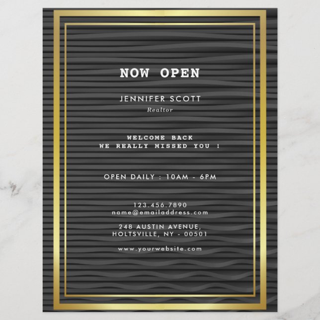 Flyer Dourado de luxo minimalista (Frente)