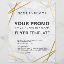 Dourado Mínimo Moderno Marble Geométrico 8,5"x11"