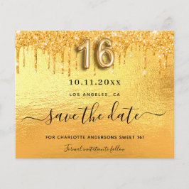 Flyer Doze Aniversário dourado brilho escorre orçamento