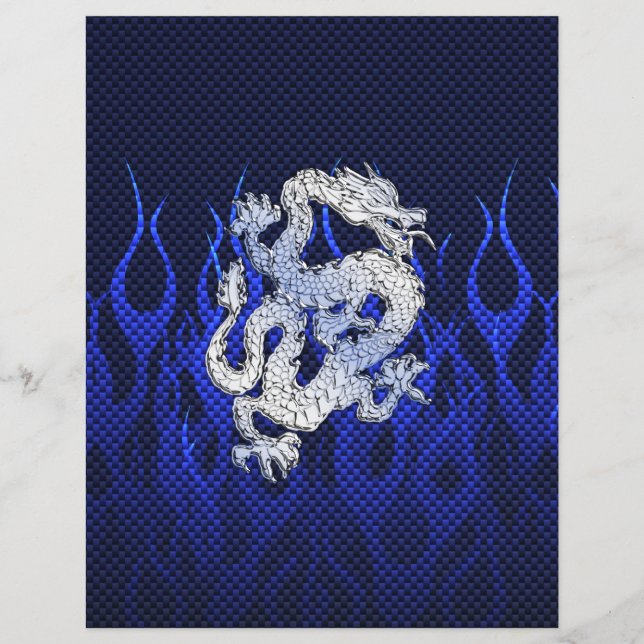 Flyer Dragão Azul em Estilos de Fibra de Carbono (Frente)