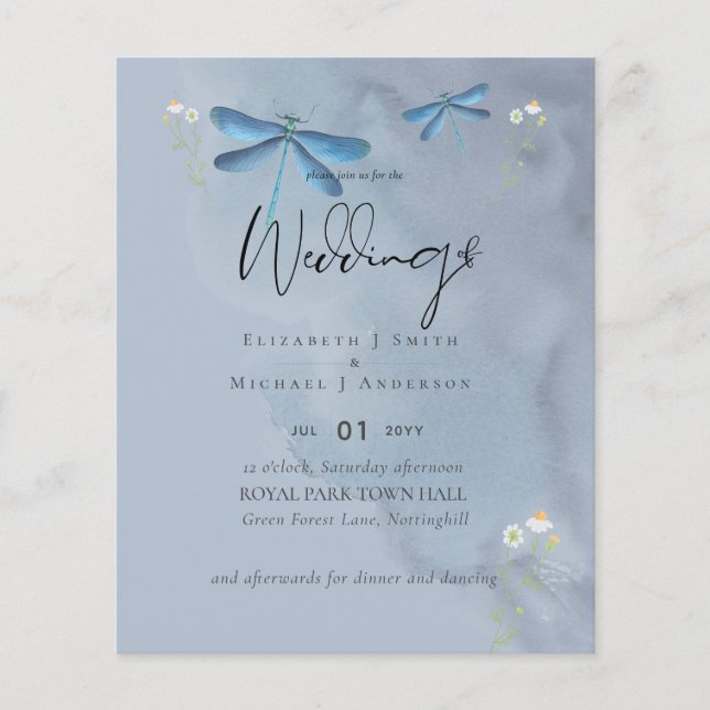 Flyer Dragão de BAIXO PREÇO Mosca Azul Dusty Casamento (Frente)