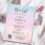 Flyer Dreamy Rainbow Unicorn<br><div class="desc">Panfleto cômico e sonolento em cores pastéis de amarelo pinto roxo e turquesa com escrita caligráfica.</div>
