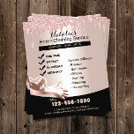Flyer Drives de brilho Dourados do Rosa de Serviço de Li<br><div class="desc">Serviço de Limpeza Doméstica Compartimentos de Dissipadores de Brilho Dourados com Rosa moderno.</div>