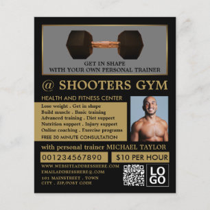 Flyer Dumbbell Weight, Treinador Pessoal, Publicidade Gy
