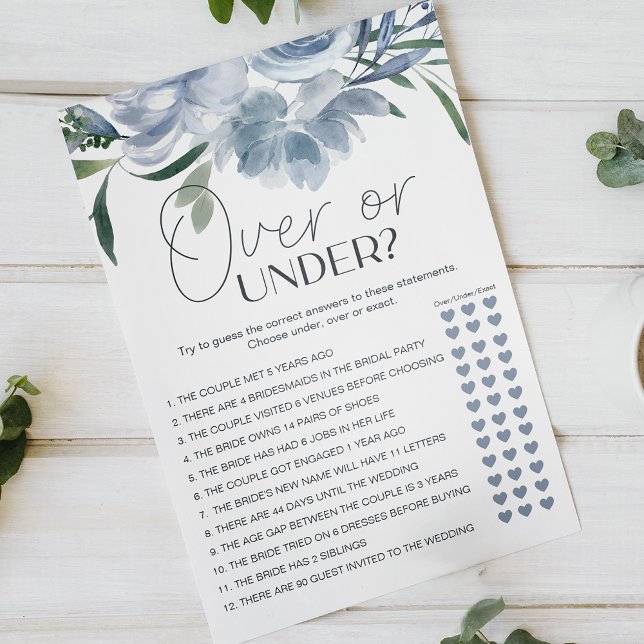 Flyer Dusty Blue Flowers Bridal Game Over (Criador carregado)