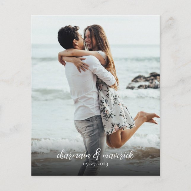 Flyer Dusty Blue Photo Código QR Orçamento Convite de Ca (Frente)