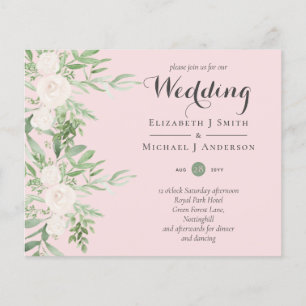 Flyer Dusty Pink Magnolia Sage Floral BAIXO ORÇAMENTO W