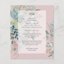 Dusty Pink Sage Weding Ceremony and Reception Inv